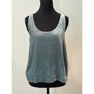 J. Crew Velvet Tank Top in Blue-Grey Color